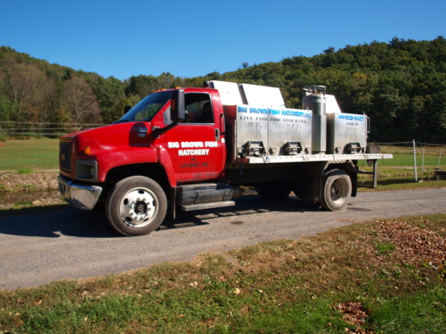 Fish Stocking Truck in Pennsylvania. Trout raised in the Poconos.